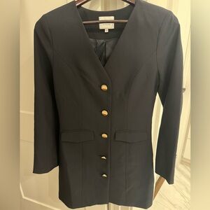 JOA Navy Blazer Dress with Gold Buttons. Size S